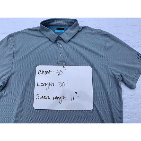 PGA Tour Polo Shirt Mens 2XL Blue Check Short Sleeves Golf Shirt XXL - Picture 8 of 10